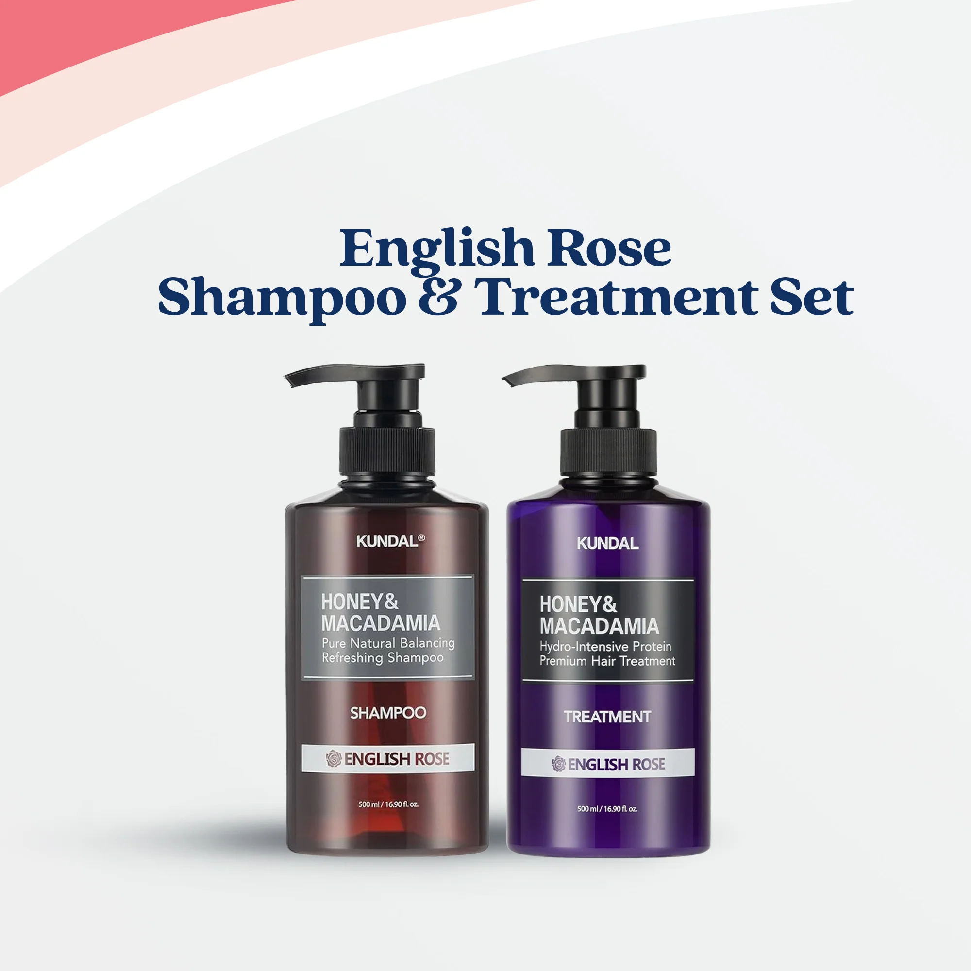 Honey & Macadamia Nature Shampoo & Protein Treatment Set - English Rose (2 Items)
