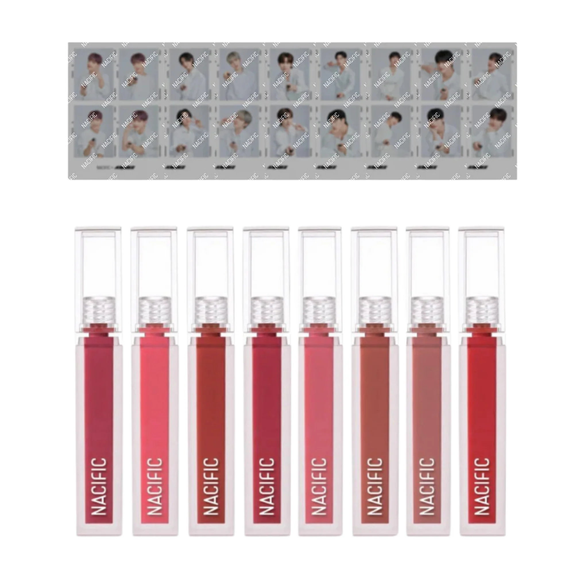 [Special Sale] NACIFIC X ATEEZ Limited Edition Shine Mood Slick Lip Tint Set + Four Cut Photocards (Blossom) - Image 2
