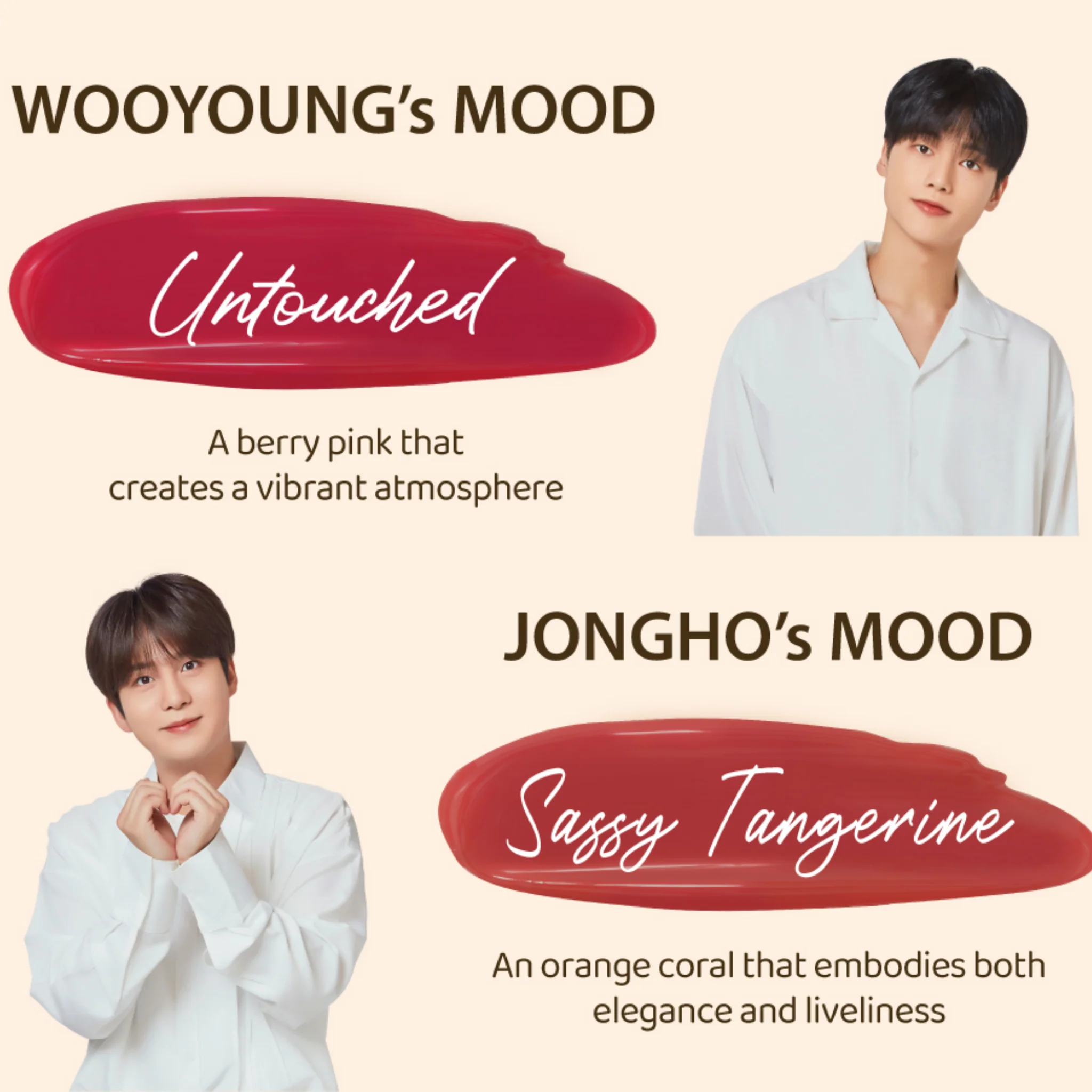 [Special Sale] NACIFIC X ATEEZ Limited Edition Shine Mood Slick Lip Tint Set + Four Cut Photocards (Blossom) - Image 7